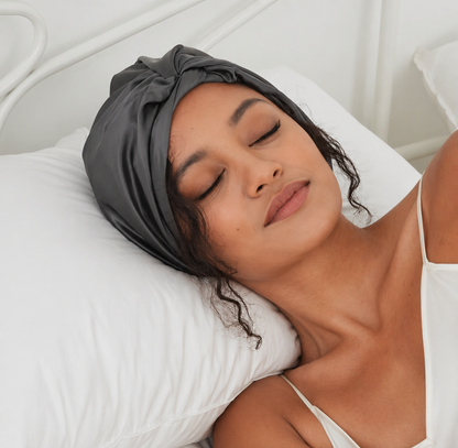 Luxe zijden bonnet inclusief scrunchie
